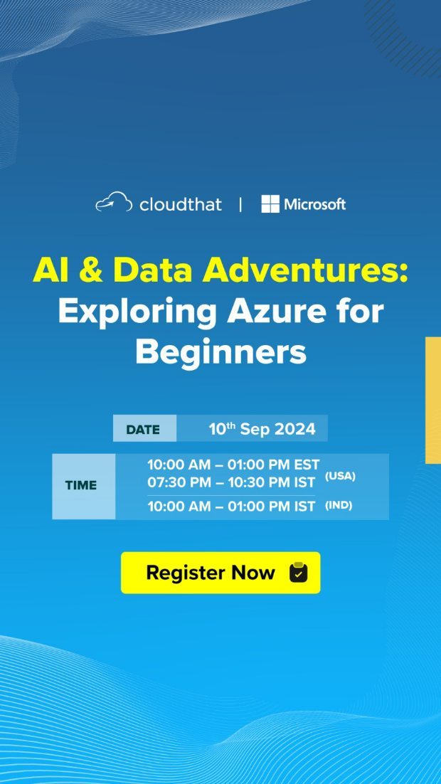 Register Now for India & USA - link in bio
AI and data are reshaping industries worldwide. From tech giants to startups, companies are seeking professionals who can transform raw data into valuable insights. Join us for our upcoming Free Training, "AI & Data Adventures: Exploring Azure for Beginners." This is your opportunity to explore the basics of Azure AI and data services.
 
Here is what you will learn:
1. Introduction to Azure AI: Learn the fundamentals of Azure AI and how it can transform your projects.
2. Data Services Overview: Get an overview of Azure's data services, including Azure SQL Database, Azure Cosmos DB, and more.
3. Hands-On Demonstrations: Watch live demos to see how to get started with Azure AI and data tools.
4. Best Practices: Discover tips and best practices for beginners to maximize Azure's capabilities.
5. Interactive Q&A: Engage with our experts during the live Q&A session and get your questions answered.
@microsoft

#Azure #AI #Data #AzureFundamentals #DataScience #MachineLearning #AzureCertification
#DataAnalytics

[Azure AI Training, AI and Data Analytics, Azure Data Services, AI for Beginners, Azure AI Fundamentals, Data Science with Azure, Azure Machine Learning, AI and Data Courses, Azure AI Certification, Data Analytics with Azure]