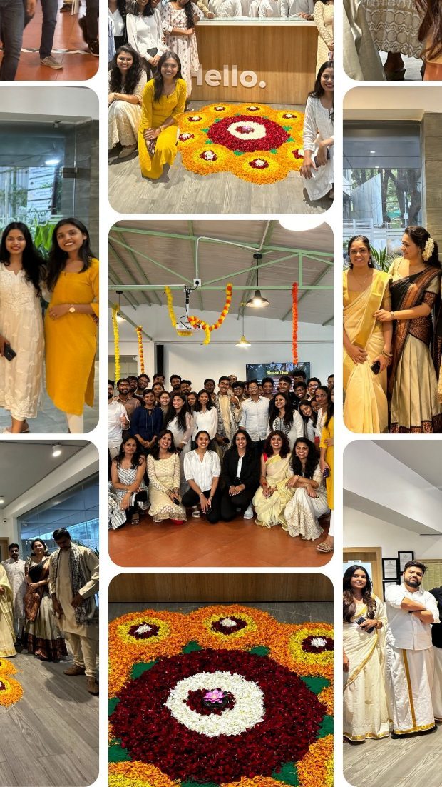 Traditions and festivities are what bring us together! CTzens celebrated the joyous festival of Onam, marking the return of the benevolent King Mahabali. The office came alive with vibrant games, the creation of a stunning pookalam (flower arrangement), and joyful togetherness. Onam reminds us of unity, prosperity, and the shared traditions that keep our spirits high!

#OnamCelebration2024 #ReturnOfMahabali #CTzensFestivities #PookalamPerfection #TraditionsThatUnite #FestiveVibesAtWork
#OnamJoy #TogetherInTradition #FloralFestivity #ProsperityAndUnity #Cloud #Onam #employeeengagement

[Onam Celebration, Onam Festival, Pookalam, King Mahabali, Onam Traditions, Employee Engagement Activities, Workplace Celebrations, Indian Festivals, Onam Wishes]