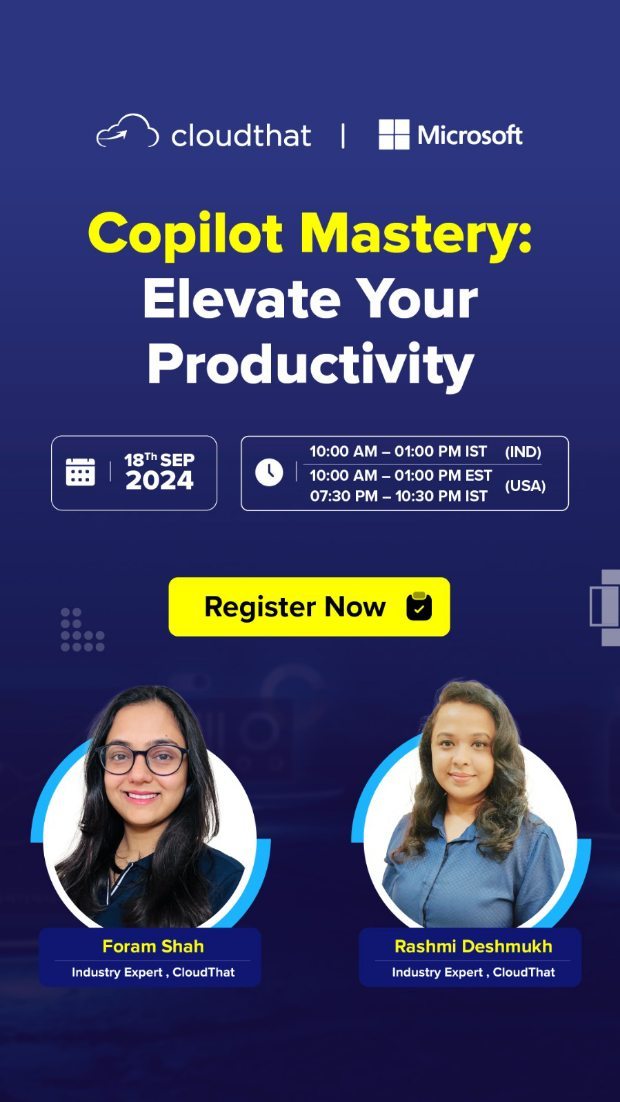 Register Now for India & USA - link in bio
@microsoft's Copilot has been creating quite a buzz lately! If you’re curious about how it can transform your workflow, we have an exciting opportunity for you. Join our free training and learn all about Microsoft's Copilot.

Why Attend?
1. Learn the core functionalities of Copilot
2. Get advanced tips and tricks to maximize your efficiency.
3. Watch live demons showcasing real-world applications.
4. Engage with our experts and get your specific questions answered.

#MicrosoftCopilot #AIAssistant #ProductivityTools #Office365 #FreeWebinar #AI #DigitalTransformation

[Microsoft Copilot, AI Assistant, Productivity Tools, Office 365, Free Webinar, AI Training, Digital Transformation, Workflow Automation, Microsoft Office AI, AI-powered Productivity]