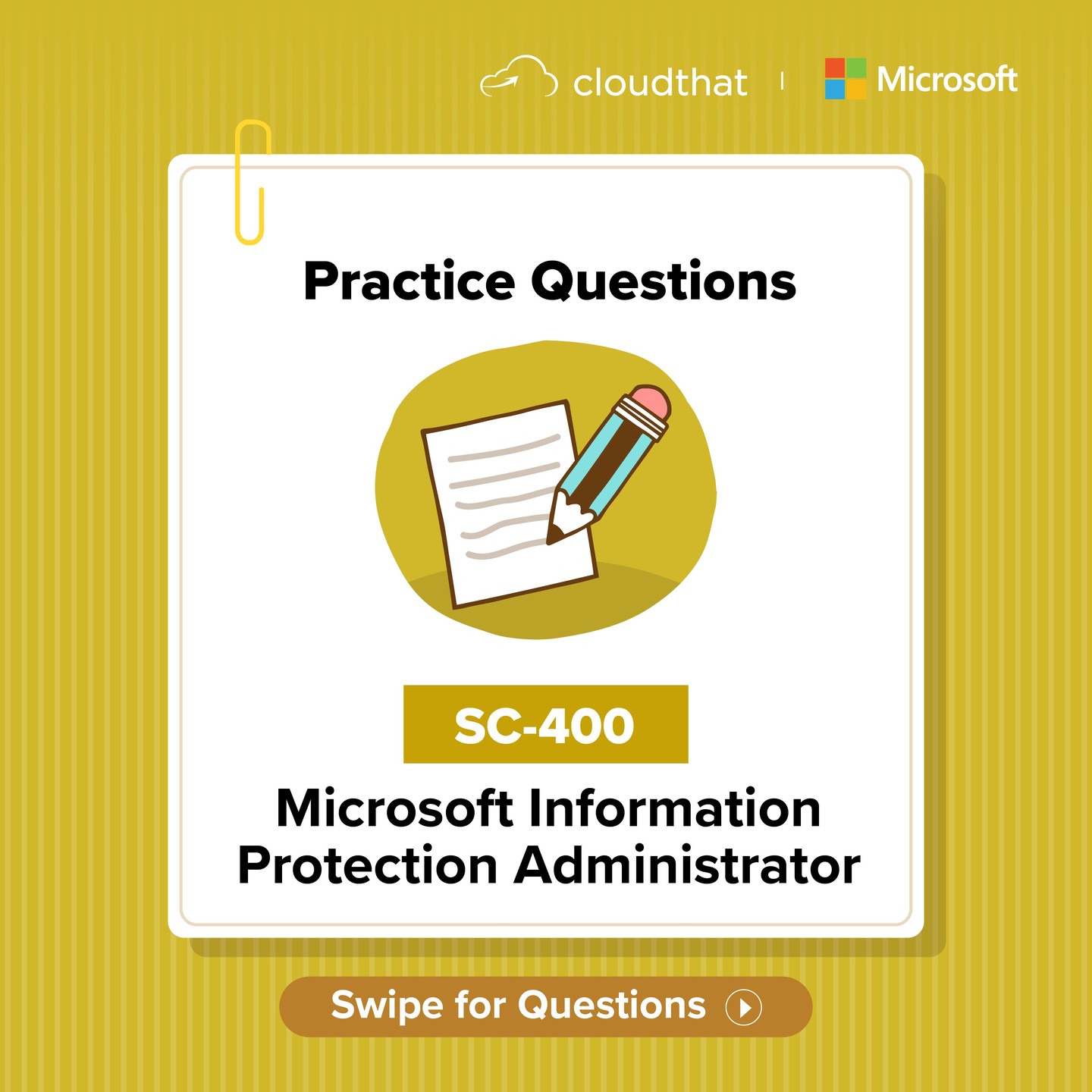 Stop dreaming and start doing! Prepare for the SC-400 exam with our Practice Questions. Best of luck!

#cybersecurity #cloudsecurity #technology #cybersecurityawareness #ransomware #attack #phishing #malware #Microsoft #PracticeQuestions #sc400